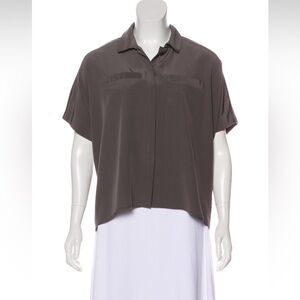 Diane von furstenberg grey short sleeve top size small